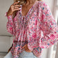 💖 Modisches, bedrucktes Langarmshirt mit V-Ausschnitt für Damen