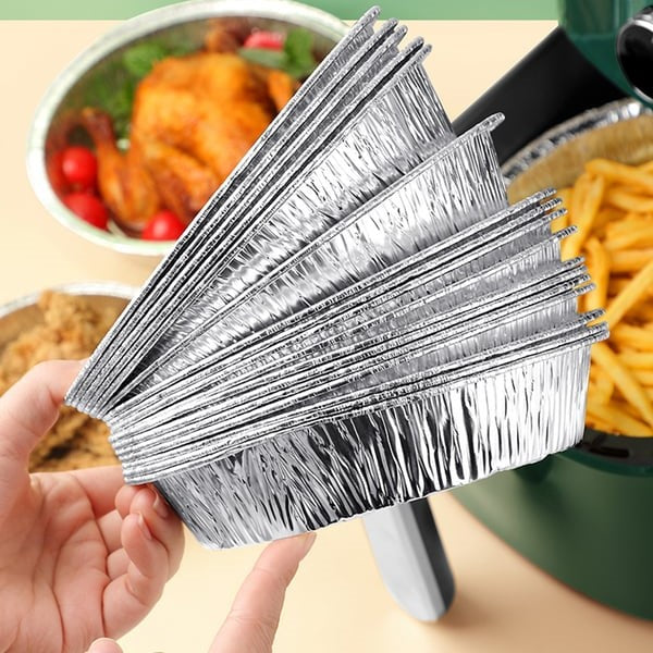 (🎁Neujahrs-Schönheitsverkauf 2024🎁SPAREN SIE 48 %)50-teiliges Set wiederverwendbarer Airfryer-Einlagen aus Aluminiumfolie – KAUFEN SIE 2 UND ERHALTEN SIE ZUSÄTZLICH 10 % RABATT