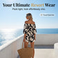 💃 Wochenangebot: 49% sparen! Französischer Off-Shoulder Shorts Jumpsuit – Abstraktes Blattmuster & Kordelzug – Perfekt für entspannte Sommertage