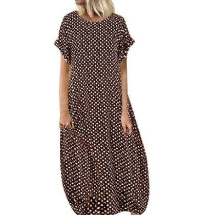 🔥Kurzärmliges Kleid in Übergröße mit Polka Dot-Print