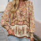 💖 Modisches, bedrucktes Langarmshirt mit V-Ausschnitt für Damen