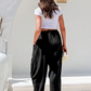 👖Freizeithose aus Leinen mit weitem Bein für Damen