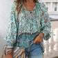💖 Modisches, bedrucktes Langarmshirt mit V-Ausschnitt für Damen