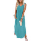 💥Halbpreis-Ausverkauf🔥👗🌊 Damen Sommerkleid – Locker, Ärmellos, V-Ausschnitt mit Taschen, Ideal für Strand & Freizeit
