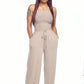 🔥Schulterfreier, einfarbiger, gesmokten Jumpsuit
