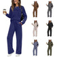 🔥LETZTER TAG 49% RABATT✨Set aus Damen-Oberteil mit Rundhalsausschnitt und Hose mit Kordelzug