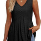 💜LETZTER TAG ANGEBOT - 49% RABATT💜Bedrucktes, fließendes, ärmelloses Tanktop mit V-Ausschnitt und Schößchen für Damen