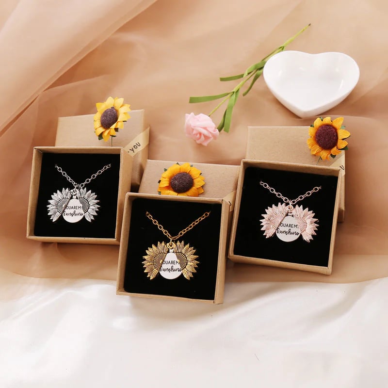 🔥🌞Sonnenblumen-Halskette „You Are My Sunshine“ mit Geschenkbox🌻