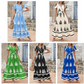 Dames Casual V-Hals Boho Maxi Jurk