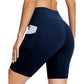 🔥 49% Rabatt – Nur kurze Zeit! ✨ Damen Hochtauch-Sporthose mit 2 Taschen: Feuchtigkeitsableitend & bauchkontrollierend 🏃‍♀️
