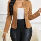 🌞Frühlingserwachen: 49% Rabatt!✨Damen Kragenlose Kunstwildleder-Jacke – Kurze Silhouette, Samtige Textur
