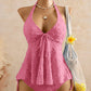 Damen-Tankini-Set mit Nackenband und Rüschen