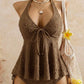 Damen-Tankini-Set mit Nackenband und Rüschen