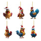 🎄12 Stück🐓Weihnachtsmütze-Huhn-Ornament✨