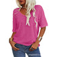 💖Sommerschlussverkauf 2025 – 49% RABATT💥Einfarbiges T-Shirt mit V-Ausschnitt für Damen