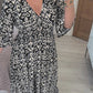 Bohemian Casual Print V-Ausschnitt Langes Kleid
