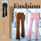 🔥✨Schmale Lounge-Hose aus Mikrocord mit hoher Taille und elastischem Bund