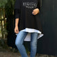 Zweiteiliges T-Shirt mit langen Ärmeln und Buchstabendruck