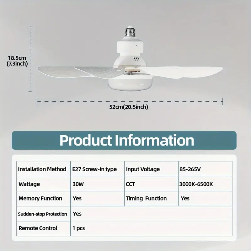 🔥SOMMERVERKAUF – 49% RABATT🔥 2-IN-1 TRAGBARER DECKENVENTILATOR & LICHT mit Fernbedienung