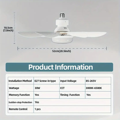 🔥SOMMERVERKAUF – 49% RABATT🔥 2-IN-1 TRAGBARER DECKENVENTILATOR & LICHT mit Fernbedienung