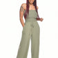 🔥Schulterfreier, einfarbiger, gesmokten Jumpsuit