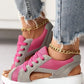 🏆HEISSER VERKAUF 49%🔥Muffin-Sandalen mit kontrastierenden Einsätzen und Ausschnitten zum Schnüren