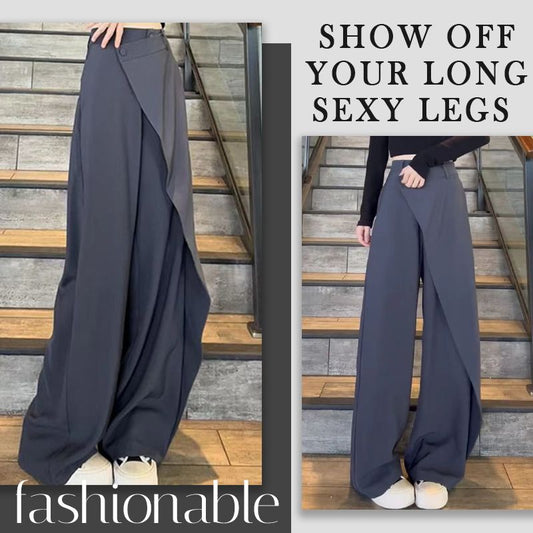 🔥HEIßER VERKAUF🔥Modische Damenhose mit weitem Bein und unregelmäßigem Patchwork