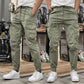 Cargohose für Herren mit mehreren Taschen und Kordelzug in der elastischen Taille