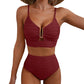 💥Strand-Hit✨Damen Push-Up Bikini mit hoher Taille