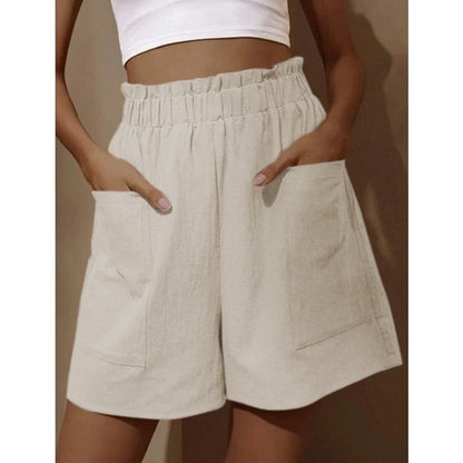 🔥Heißer Verkauf 49 % RABATT🔥Damen-Shorts aus Baumwolle mit hoher Taille und Tasche