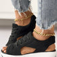 🏆HEISSER VERKAUF 49%🔥Muffin-Sandalen mit kontrastierenden Einsätzen und Ausschnitten zum Schnüren