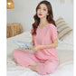 ✨Begrenztes Zeitangebot: 49% Rabatt💥Weiches und bequemes Ice Silk T-Shirt mit kurzen Ärmeln Zweiteiliges Set Lose Hose mit weitem Bein