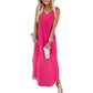 💥Halbpreis-Ausverkauf🔥👗🌊 Damen Sommerkleid – Locker, Ärmellos, V-Ausschnitt mit Taschen, Ideal für Strand & Freizeit