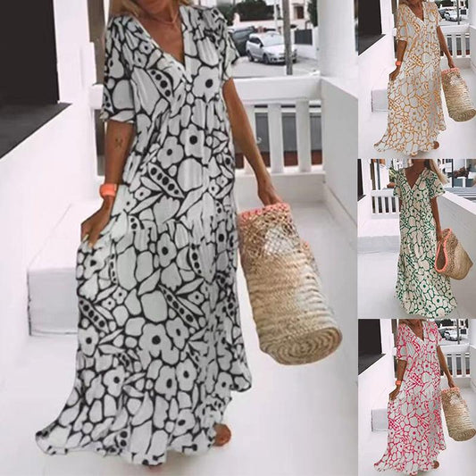 ✨Sommer-Schnäppchen🌸 Lässiges, geblümtes Swingkleid für Damen