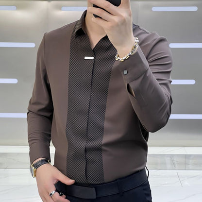 👔49% Rabatt🙋‍♂️ Haute Couture - Herren Business Casual Patchwork Hemd