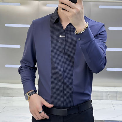 👔49% Rabatt🙋‍♂️ Haute Couture - Herren Business Casual Patchwork Hemd