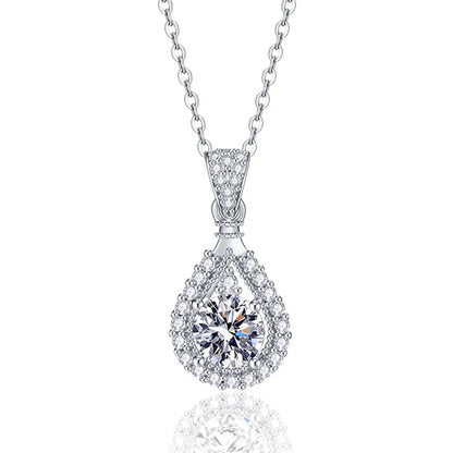 Sterling Silver Moissanite Drop Necklace