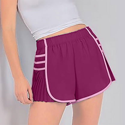 🔥PLISSIERTE SPORTSHORTS MIT HOHER TAILLE (KAUF VON 2 VERSANDKOSTENFREI)