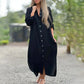 🔥HEISSER SALE 49 % RABATT🔥 Hemdkleid mit langen Ärmeln und Knopfleiste am Revers