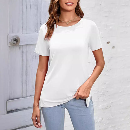 ✨ LÄSSIGES T-SHIRT MIT SEITENSCHLITZ FÜR DEN SOMMER FÜR DAMEN (2 STÜCK KAUFEN, KOSTENLOSER VERSAND)