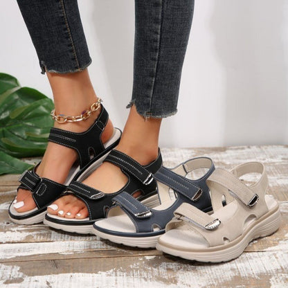 💥Heißer Verkauf – 49% RABATT🔥Damen-Keilsandalen mit Klettverschluss
