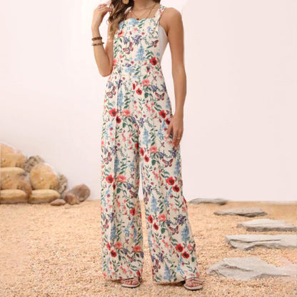 🌸💖Lässige, lockere, weit geschnittene Jumpsuits mit Blumenmuster