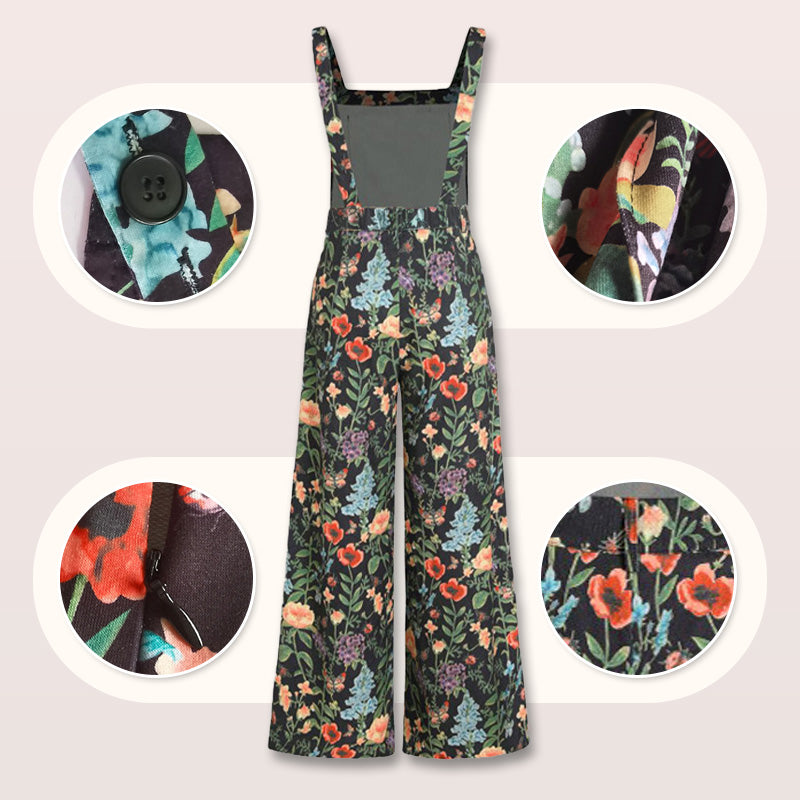 🌸💖Lässige, lockere, weit geschnittene Jumpsuits mit Blumenmuster