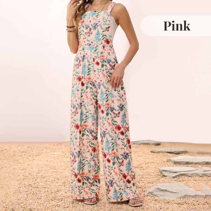 🌸💖Lässige, lockere, weit geschnittene Jumpsuits mit Blumenmuster