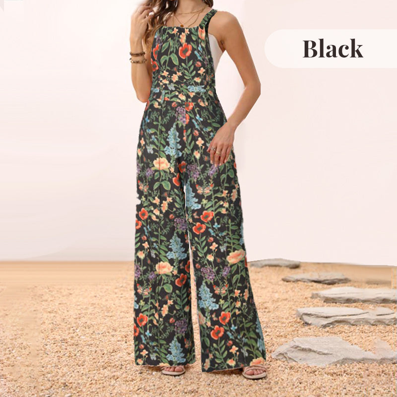 🌸💖Lässige, lockere, weit geschnittene Jumpsuits mit Blumenmuster