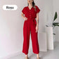 🌸 Lässiger Damen-Overall mit V-Ausschnitt und kurzen Ärmeln