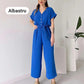 🌸 Lässiger Damen-Overall mit V-Ausschnitt und kurzen Ärmeln