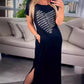 Langes T-Shirt-Kleid mit Seitenschlitz