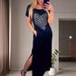 Langes T-Shirt-Kleid mit Seitenschlitz