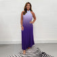 💟💃 Gefaltetes Neckholder-Kleid mit Farbverlauf
